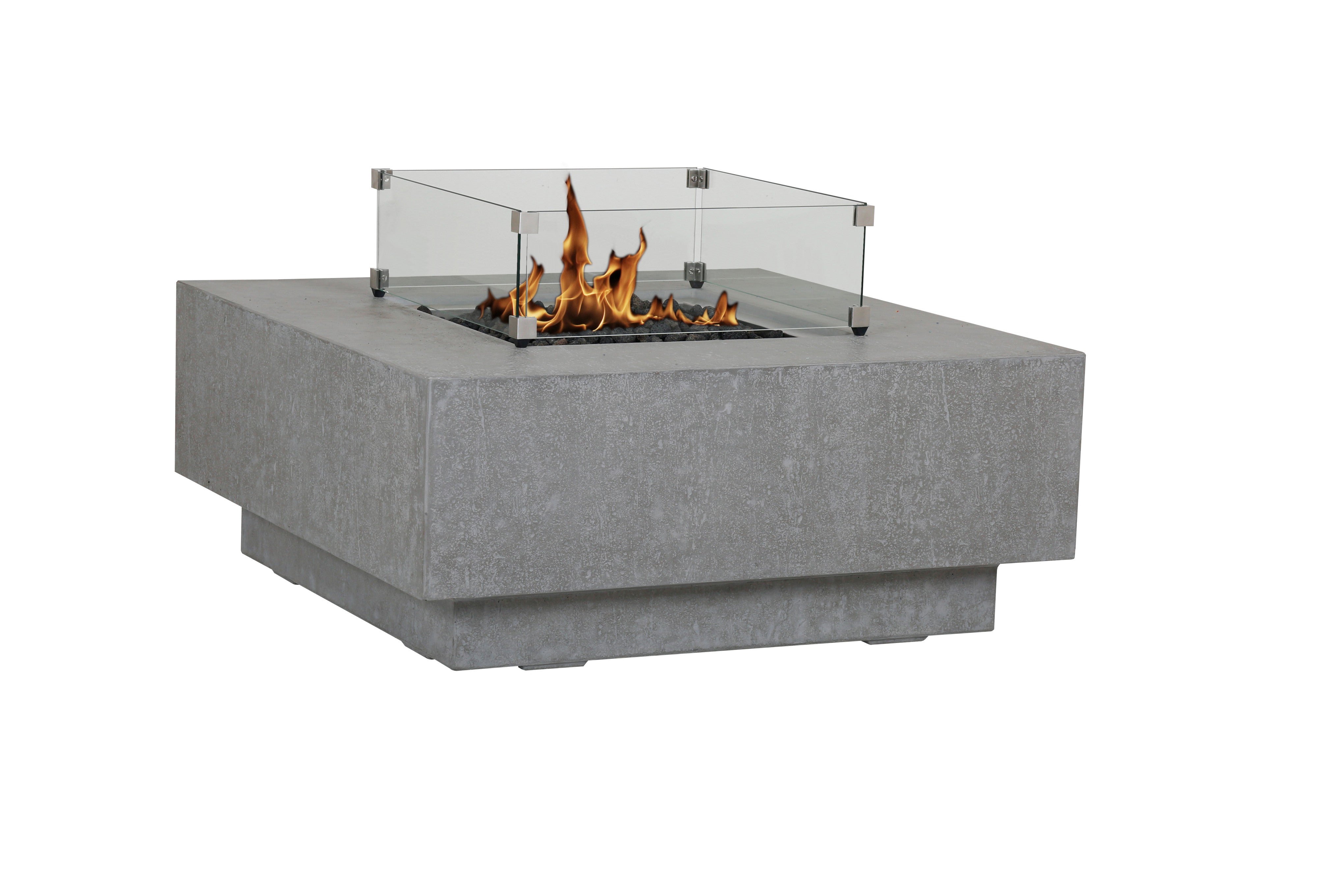 Sunset West Square Fire Table Glass Surround