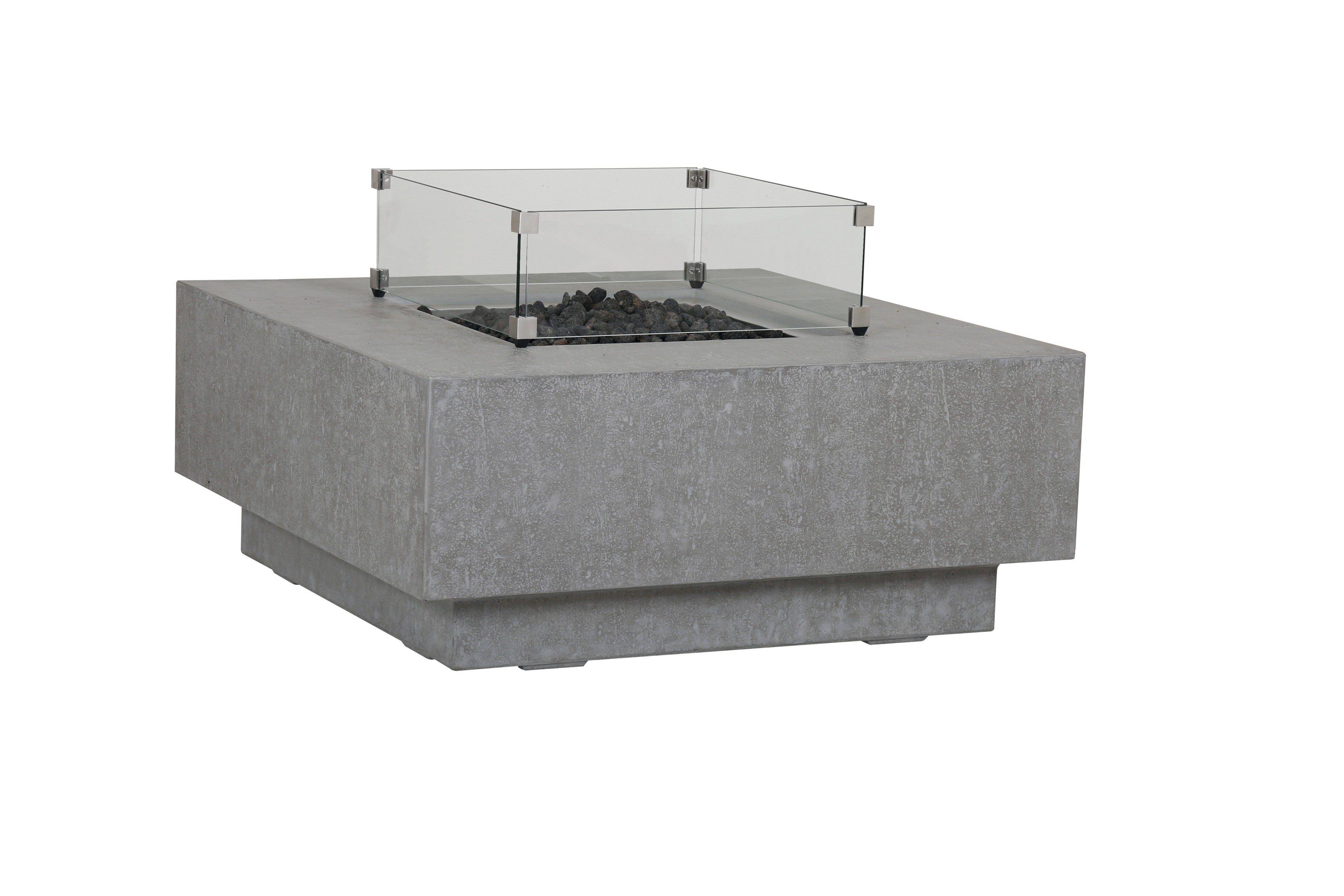 Sunset West Square Fire Table Glass Surround