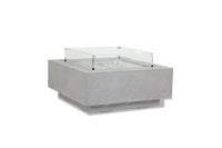 Sunset West Gravelstone Square Fire Table with Glass Surround