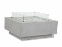 Sunset West Gravelstone Square Fire Table with Glass Surround