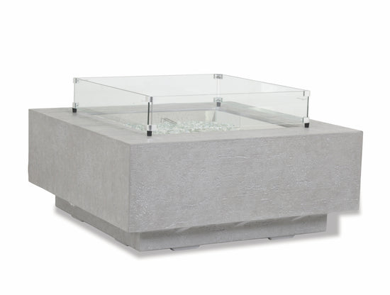 Sunset West Gravelstone Square Fire Table with Glass Surround