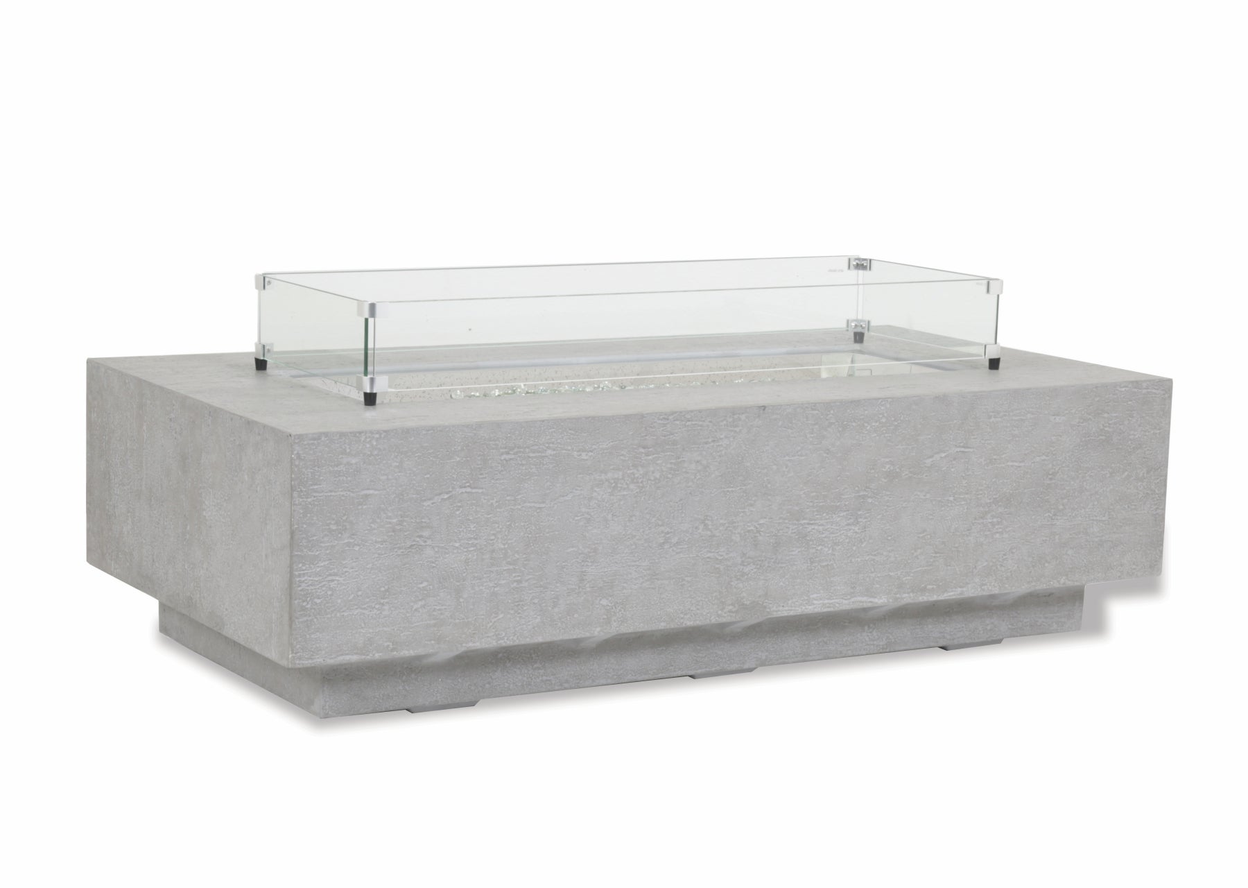 Sunset West Gravelstone Rectangular Fire Table with Glass Surround