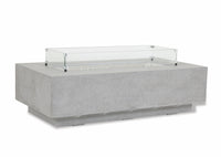 Sunset West Gravelstone Rectangular Fire Table with Glass Surround