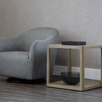 Sunpan Doncaster Side Table in Black / Smoke Grey