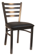 H&D Seating Ladder Back Silver Vein Finished Metal Chair - Set of 2