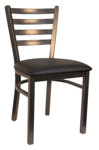 H&D Seating Ladder Back Silver Vein Finished Metal Chair - Set of 2