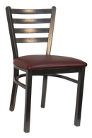 H&D Seating Ladder Back Silver Vein Finished Metal Chair - Set of 2