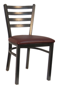 H&D Seating Ladder Back Silver Vein Finished Metal Chair - Set of 2