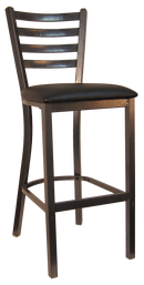 H&D Seating Ladder Back Silver Vein Finished Metal Barstool