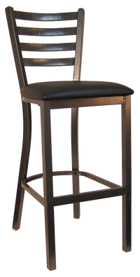 H&D Seating Ladder Back Silver Vein Finished Metal Barstool