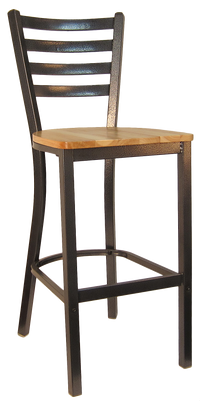 H&D Seating Ladder Back Silver Vein Finished Metal Barstool