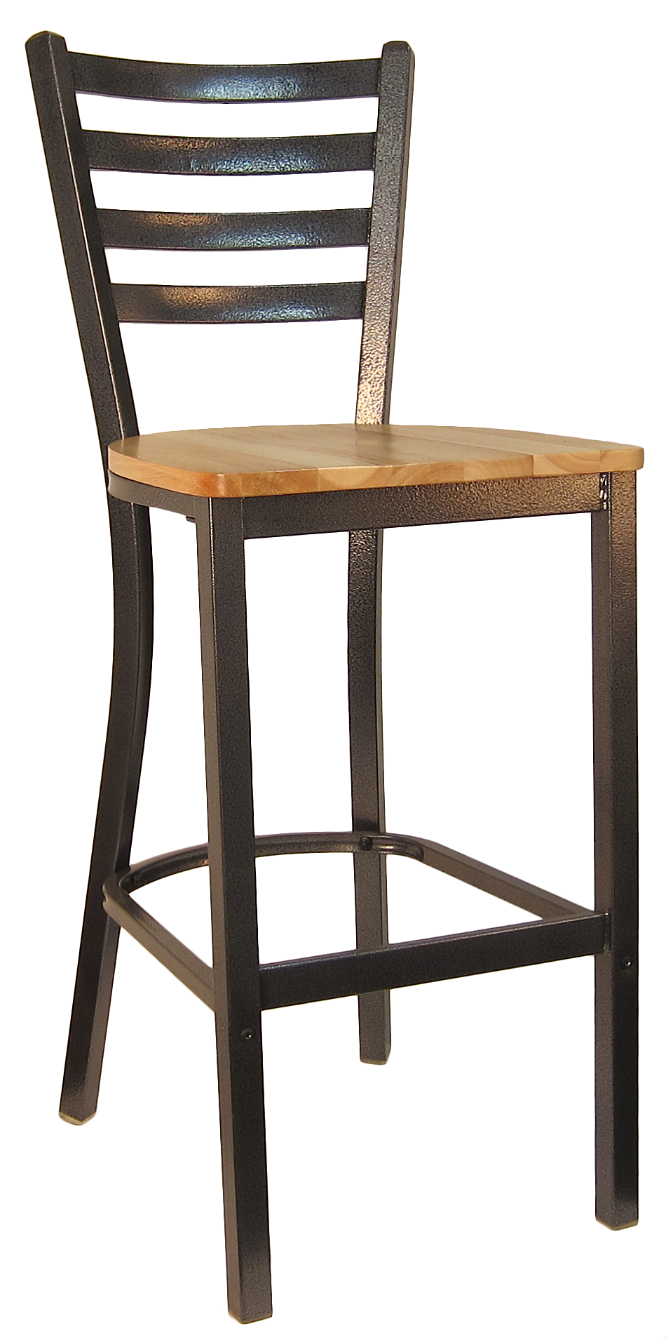 H&D Seating Ladder Back Silver Vein Finished Metal Barstool