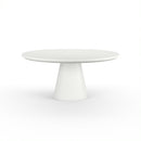 Sunset West Pedestal Dining Table in Bone / Dark Gray