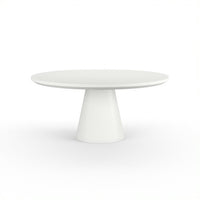Sunset West Pedestal Dining Table in Bone / Dark Gray