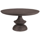 Mercana Crossman 60" Round Dark Brown/Gray Solid Wood Table Top and Base Dining Table