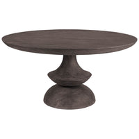 Mercana Crossman 60" Round Dark Brown/Gray Solid Wood Table Top and Base Dining Table