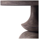 Mercana Crossman 60" Round Dark Brown/Gray Solid Wood Table Top and Base Dining Table