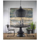 Mercana Crossman 60" Round Dark Brown/Gray Solid Wood Table Top and Base Dining Table