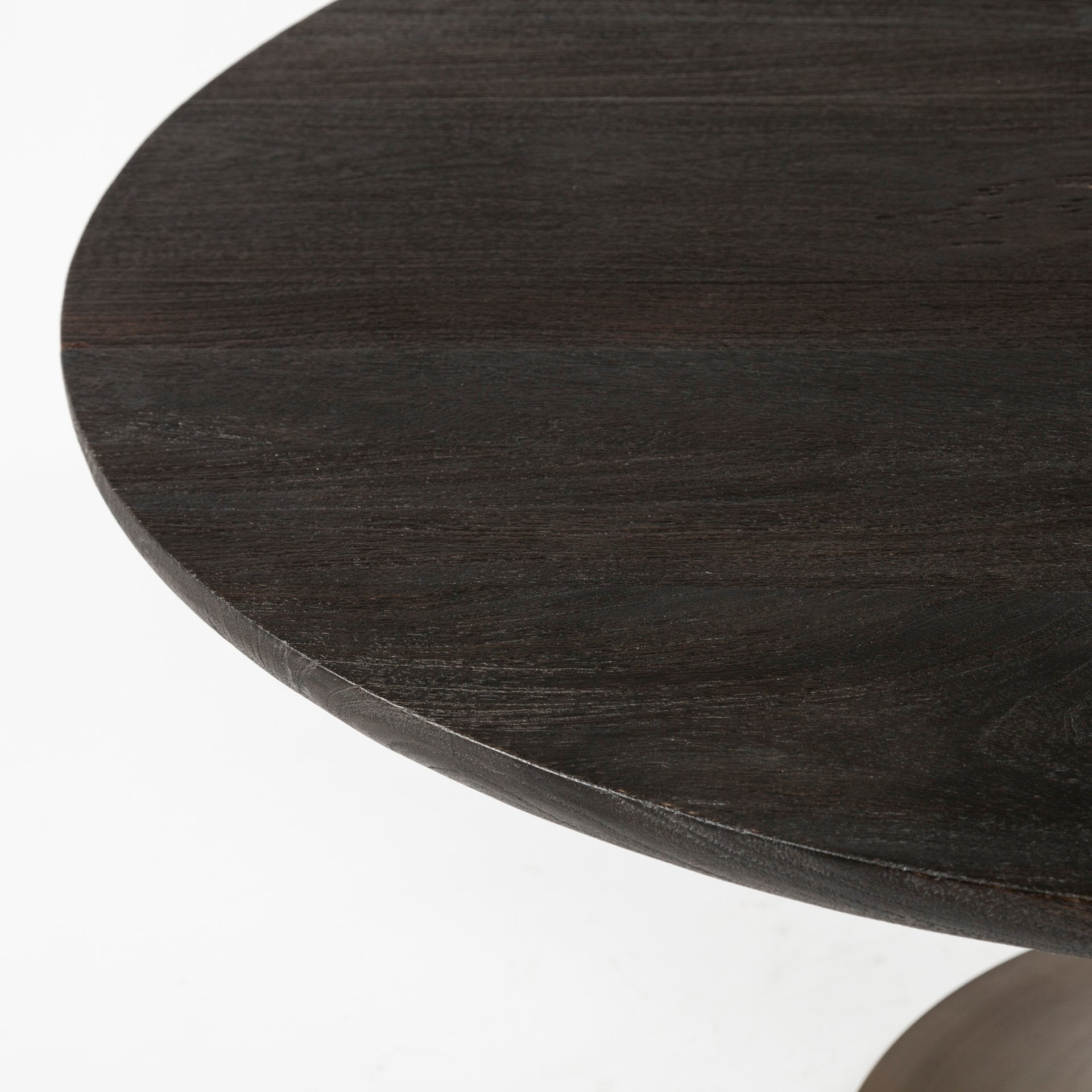 Mercana McLeod II 54 L x 54 W x 28.75 H Round Brown Solid Wood Top Gold Metal Base Dining Table