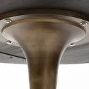Mercana McLeod II 54 L x 54 W x 28.75 H Round Brown Solid Wood Top Gold Metal Base Dining Table