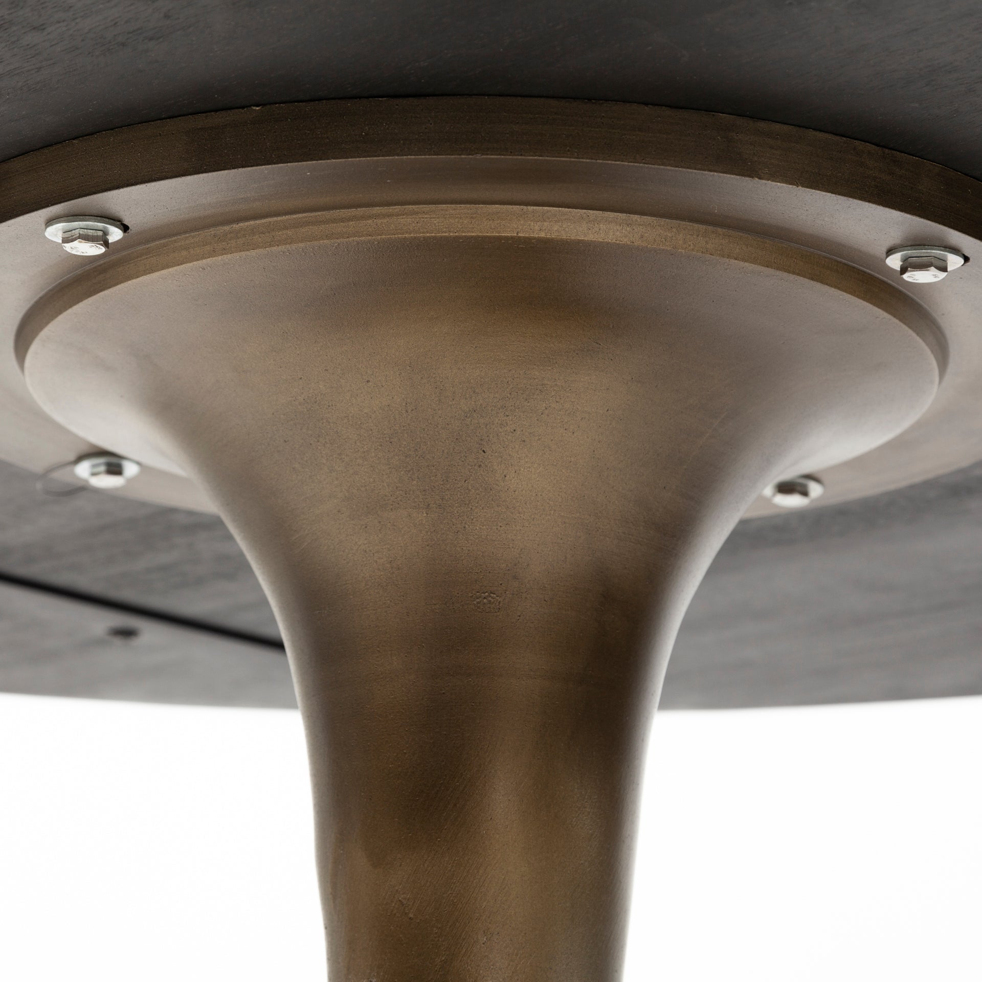 Mercana McLeod II 54 L x 54 W x 28.75 H Round Brown Solid Wood Top Gold Metal Base Dining Table