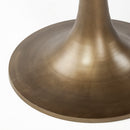 Mercana McLeod II 54 L x 54 W x 28.75 H Round Brown Solid Wood Top Gold Metal Base Dining Table