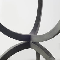 Mercana Veneto 40" Round White Marble Top with Black Metal Base Dining Table