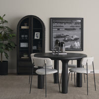 Mercana Gehry 72.3" H Dark Brown Metal Brown Wood and Glass Door Display Cabinet