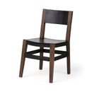 Mercana Nell I Black Iron Seat Solid Brown Wooden Base Dining Chair