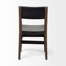Mercana Nell I Black Iron Seat Solid Brown Wooden Base Dining Chair