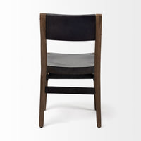 Mercana Nell I Black Iron Seat Solid Brown Wooden Base Dining Chair