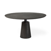 Mercana Maxwell 54" Brown Solid Wood Top Brown Metal/Wood Base Dining Table