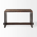 Mercana Orwell 52L x 28W Brown Wood Top Metal Cladded Frame Office Desk