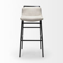 Mercana Kavalan 37.5" Total Height Beige Upholstered Seat Gray Metal Frame Bar Stool