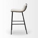 Mercana Kavalan 37.5" Total Height Beige Upholstered Seat Gray Metal Frame Bar Stool