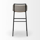 Mercana Kavalan 37.5" Total Height Beige Upholstered Seat Gray Metal Frame Bar Stool