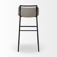 Mercana Kavalan 37.5" Total Height Beige Upholstered Seat Gray Metal Frame Bar Stool