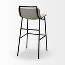 Mercana Kavalan 37.5" Total Height Beige Upholstered Seat Gray Metal Frame Bar Stool