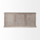 Mercana Braxton III Natural Brown Solid Wood 3 Drawer 6 Door Sideboard