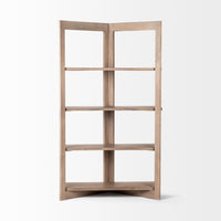 Mercana Turnbull I 42L x 16W x 72H Light Brown Wood Four Shelf Shelving Unit