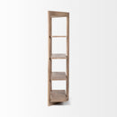 Mercana Turnbull I 42L x 16W x 72H Light Brown Wood Four Shelf Shelving Unit