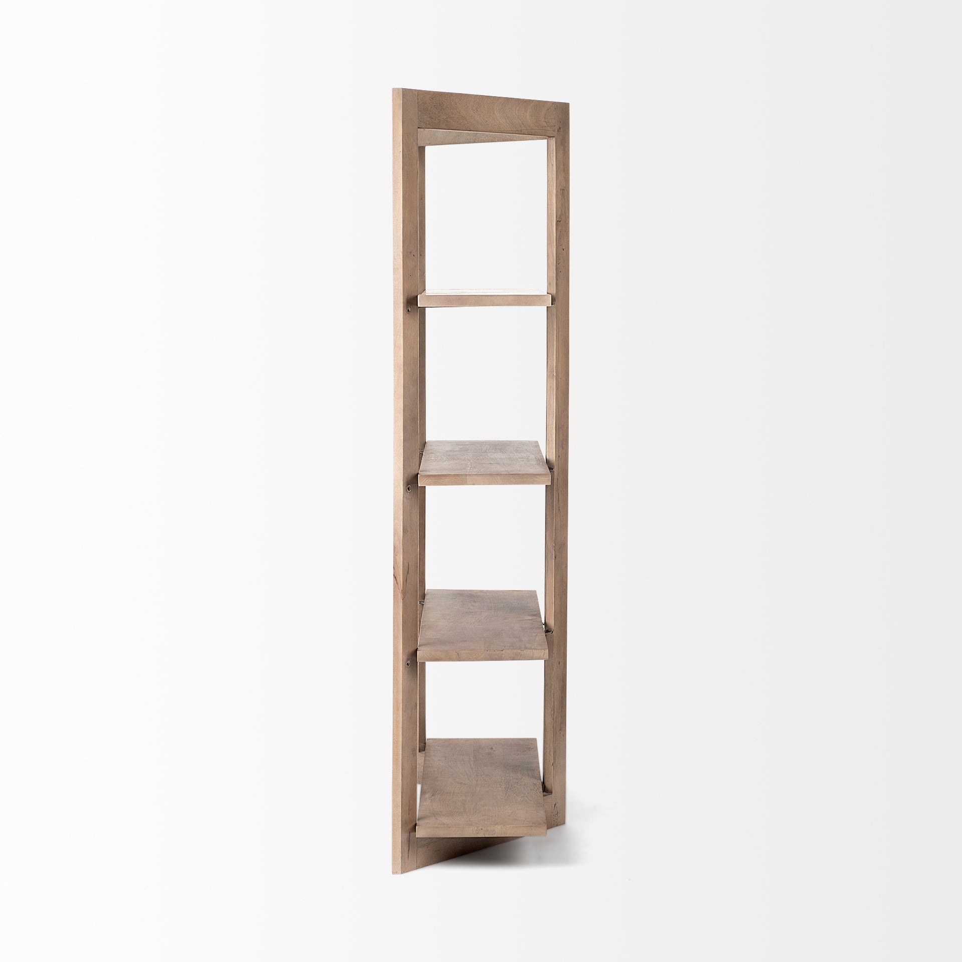 Mercana Turnbull I 42L x 16W x 72H Light Brown Wood Four Shelf Shelving Unit
