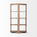 Mercana Turnbull I 42L x 16W x 72H Light Brown Wood Four Shelf Shelving Unit