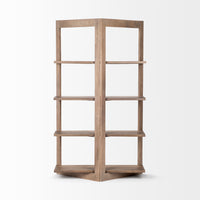 Mercana Turnbull I 42L x 16W x 72H Light Brown Wood Four Shelf Shelving Unit