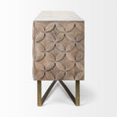 Mercana Excelsior I Solid Wood Gold Metal Base 4 Cabinet Door SideBoard
