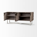 Mercana Excelsior I Solid Wood Gold Metal Base 4 Cabinet Door SideBoard