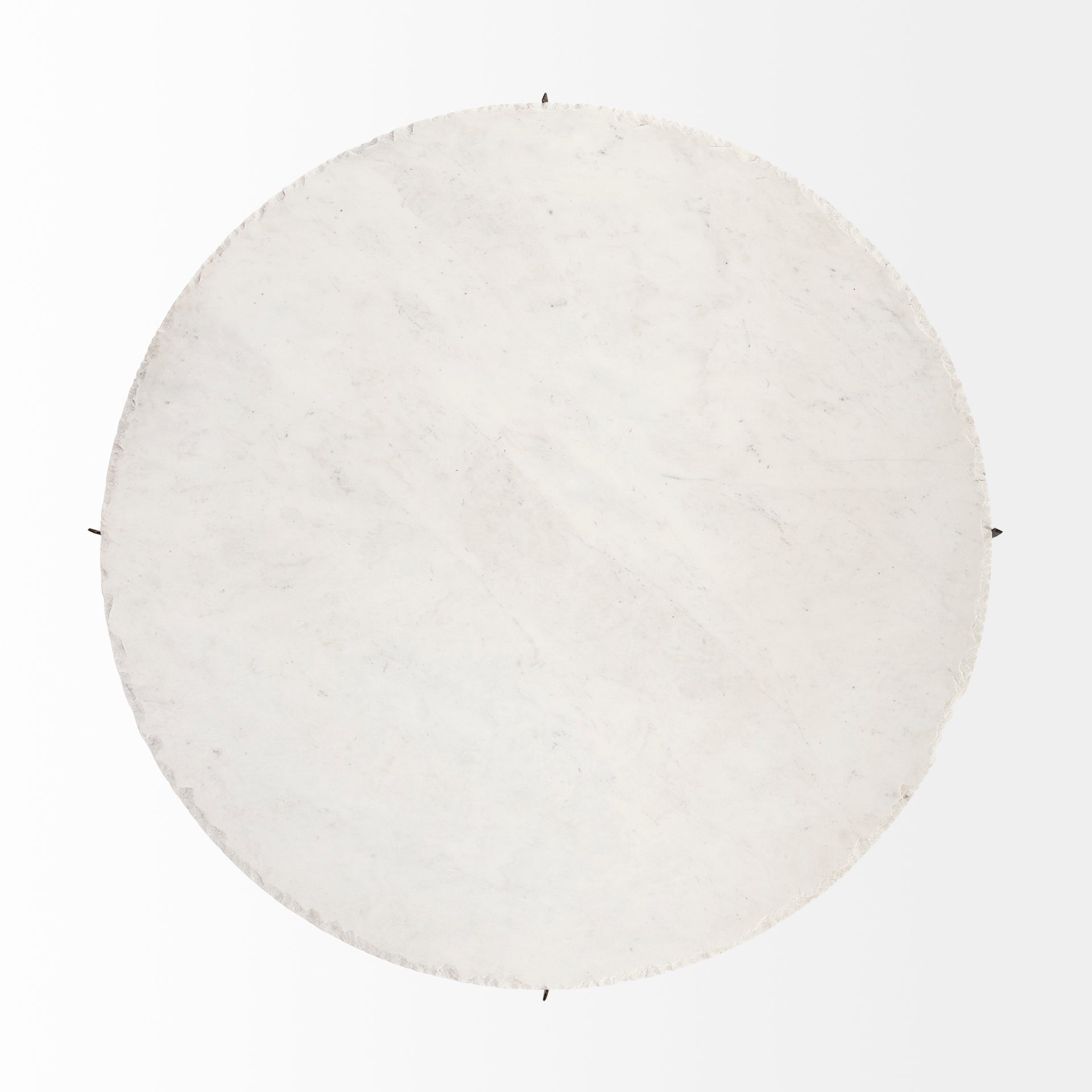 Mercana Reinhold 49" Round White Marble Top Gold Metal Base Coffee Table