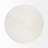Mercana Reinhold 49" Round White Marble Top Gold Metal Base Coffee Table