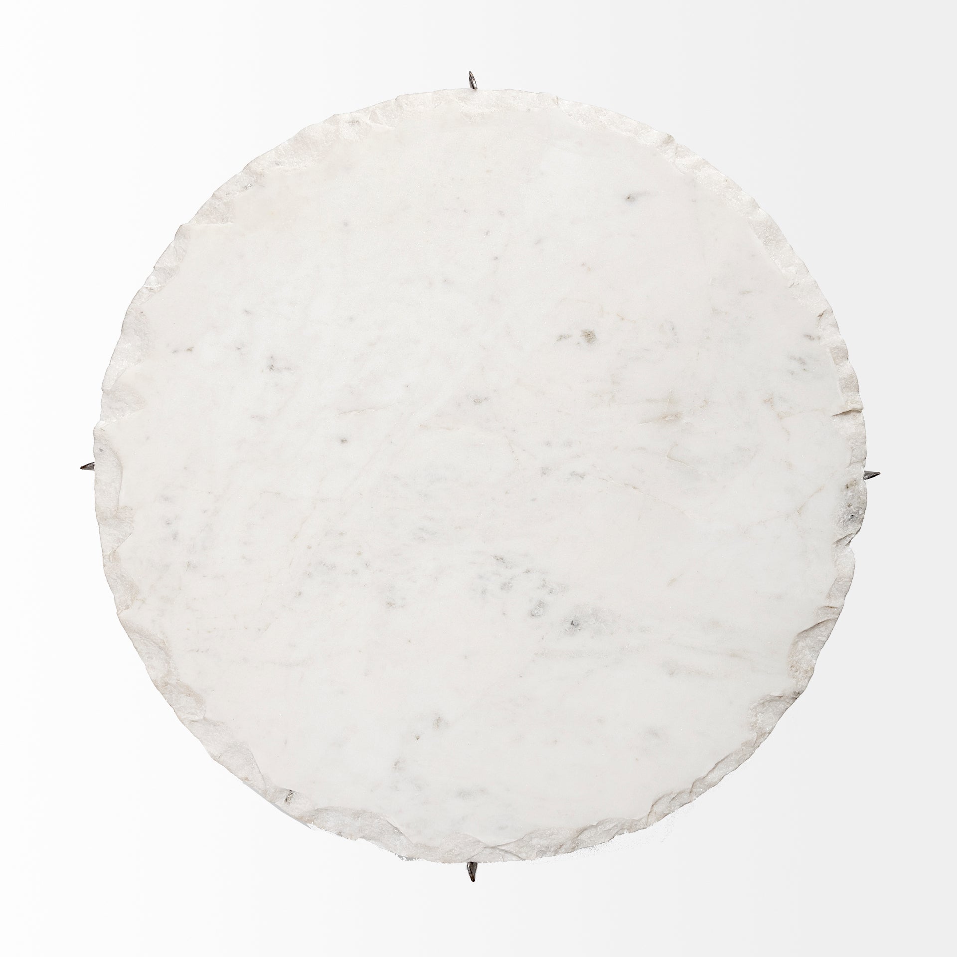 Mercana Reinhold II 21L x 21W x 21H Round Live-Edge Marble Top and Gold Metal Base Side/End Table