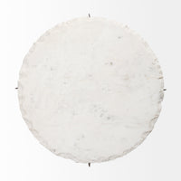 Mercana Reinhold II 21L x 21W x 21H Round Live-Edge Marble Top and Gold Metal Base Side/End Table
